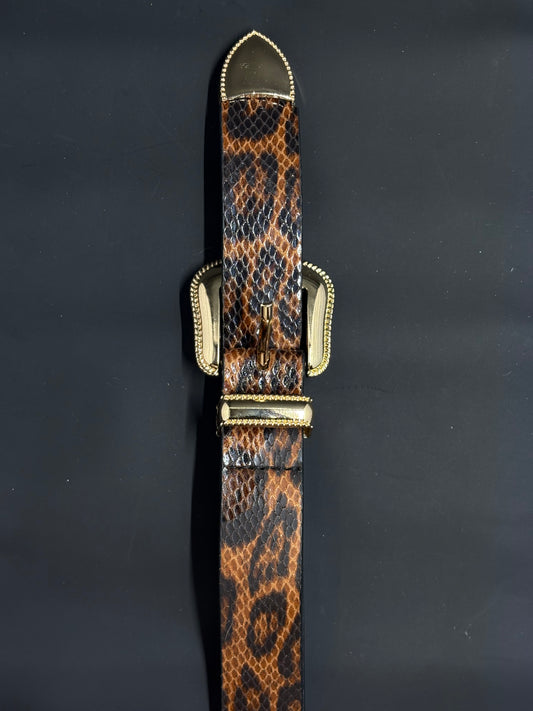 leopard snake texture belt