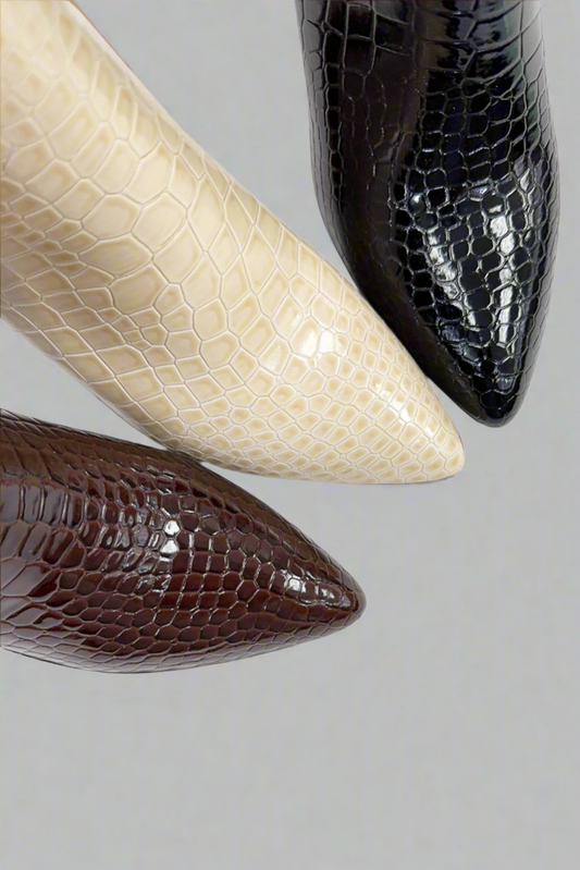  Martha croc patent pointed-toe tall boots all colors pointed toe