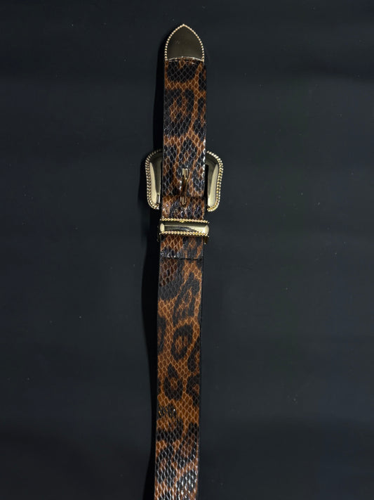 leopard snake texture belt